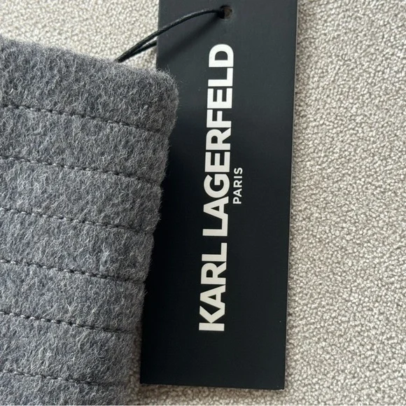 KARL LAGERFELD NWT WINTER ZIP AND SNAP COAT IN HEATHER GRAY XL - Picture 16 of 16